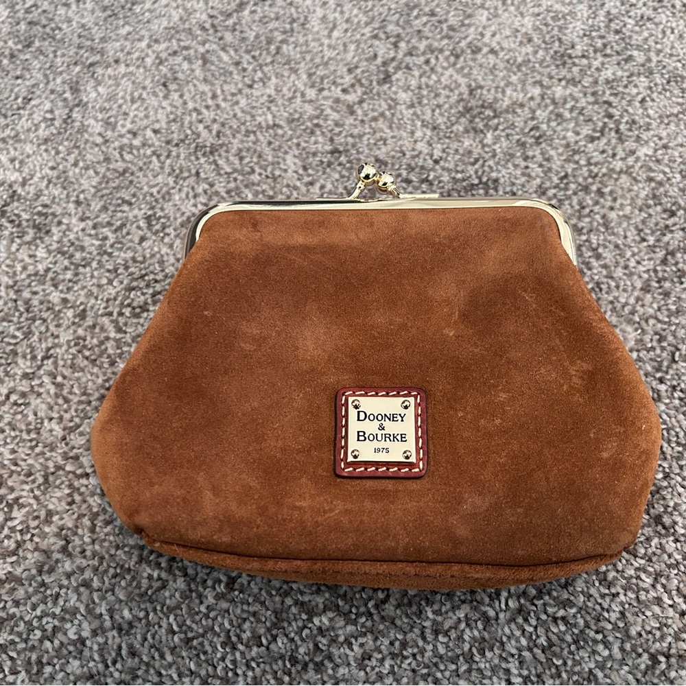 NWOT Dooney and Bourke Suede Kisslock Framed Purse pouch wallet